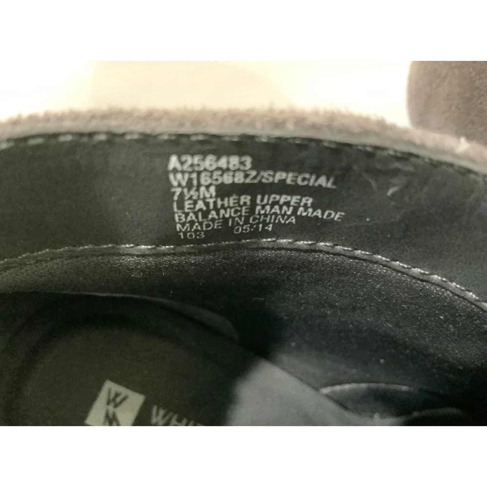 White‎ Mountain Women's Gray Suede Lace Up Wedge Ankle Boots Size 7.5